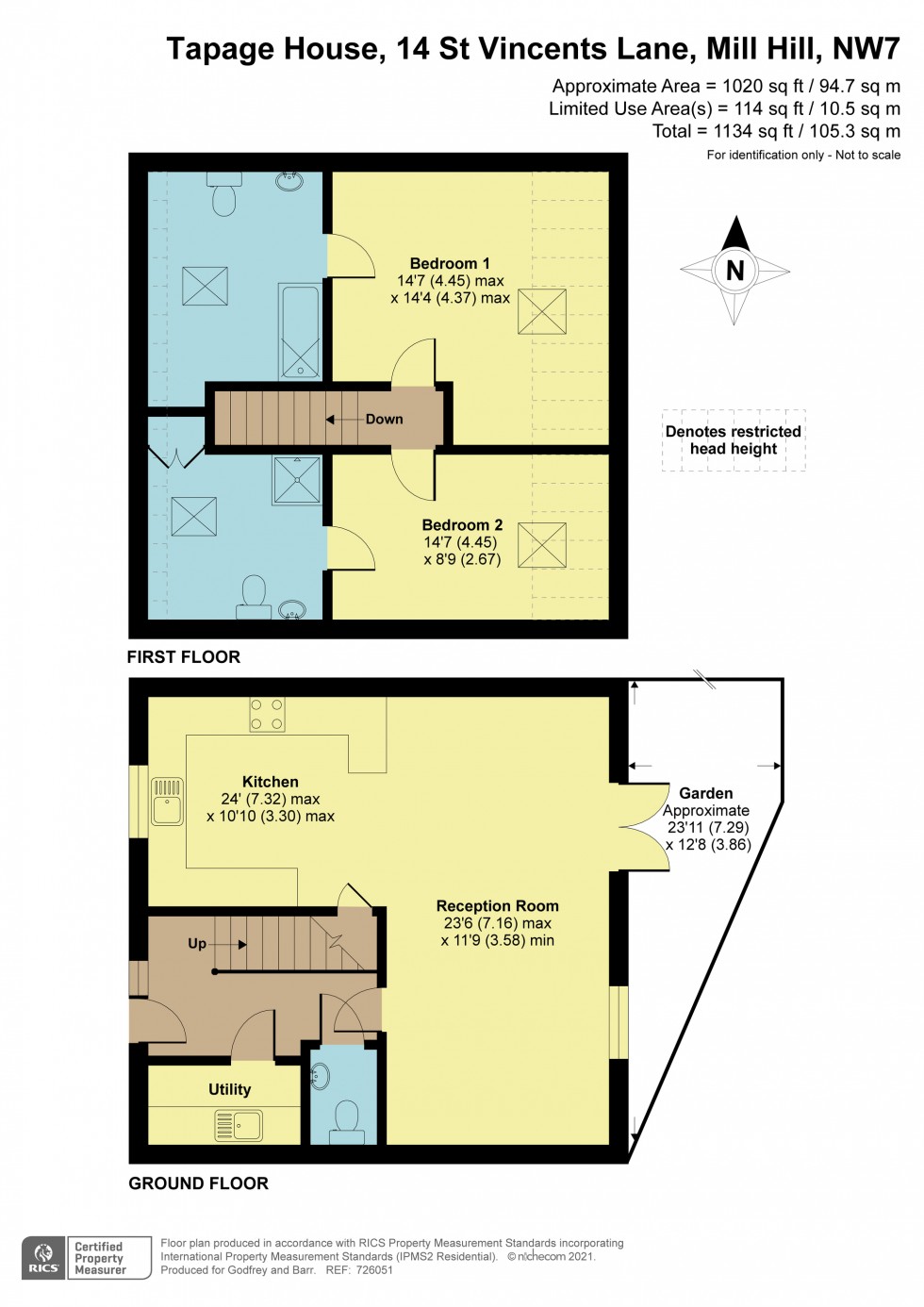 Floorplan for St Vincents Lane, Mill Hill Village