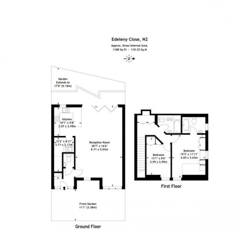 Floorplan for Edeleny Close, East Finchley