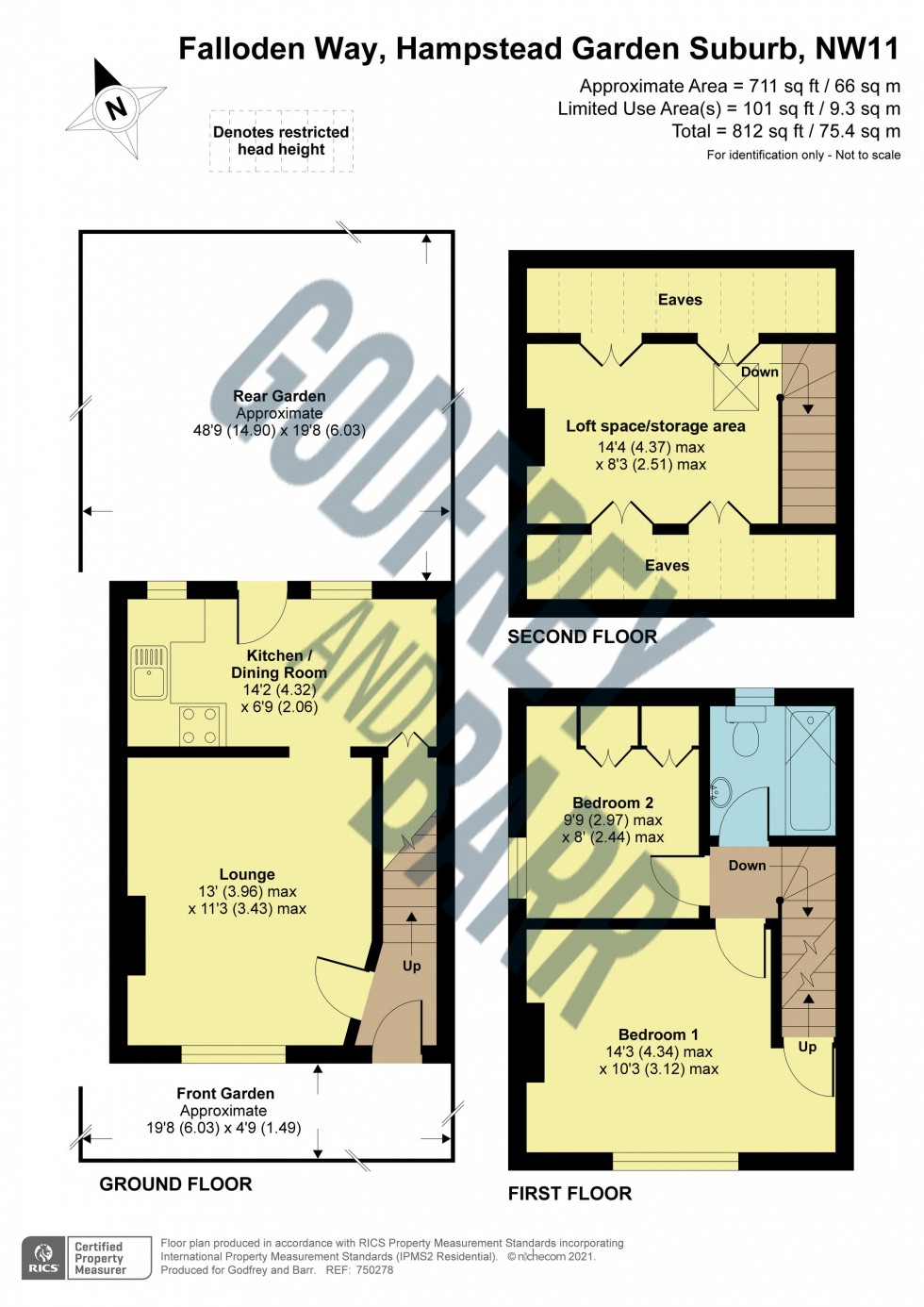 Floorplan for Falloden Way, Hampstead Garden Suburb