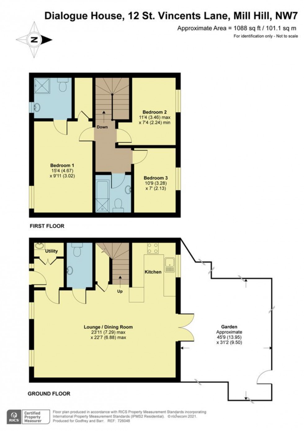 Floorplan for St Vincents Lane, Mill Hill