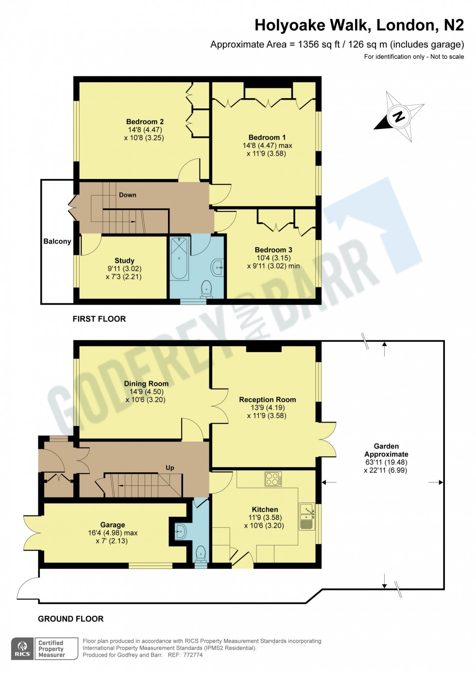 Floorplan for Holyoake Walk, Hampstead Garden Suburb