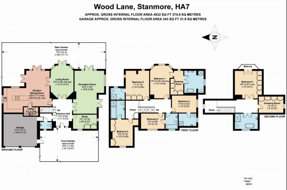 Floorplan for Wood Farm Close, Stanmore
