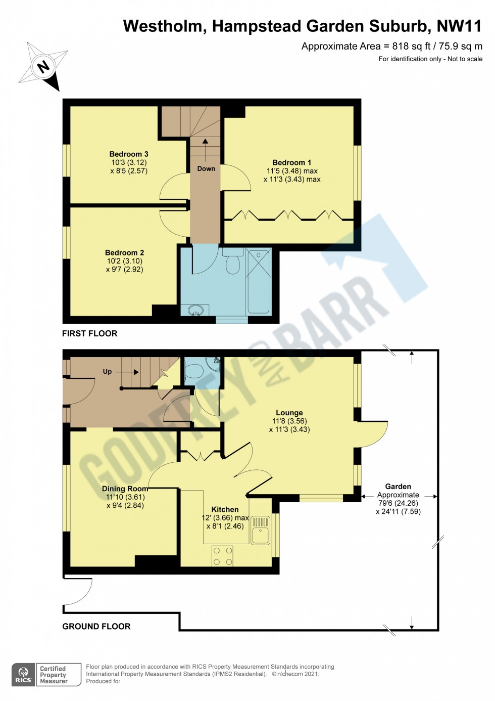 Floorplan for Westholm, Hampstead Garden Suburb