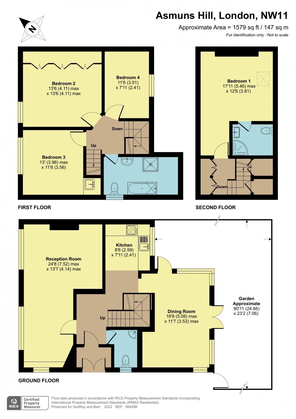 Floorplan for Asmuns Hill, Hampstead Garden Suburb