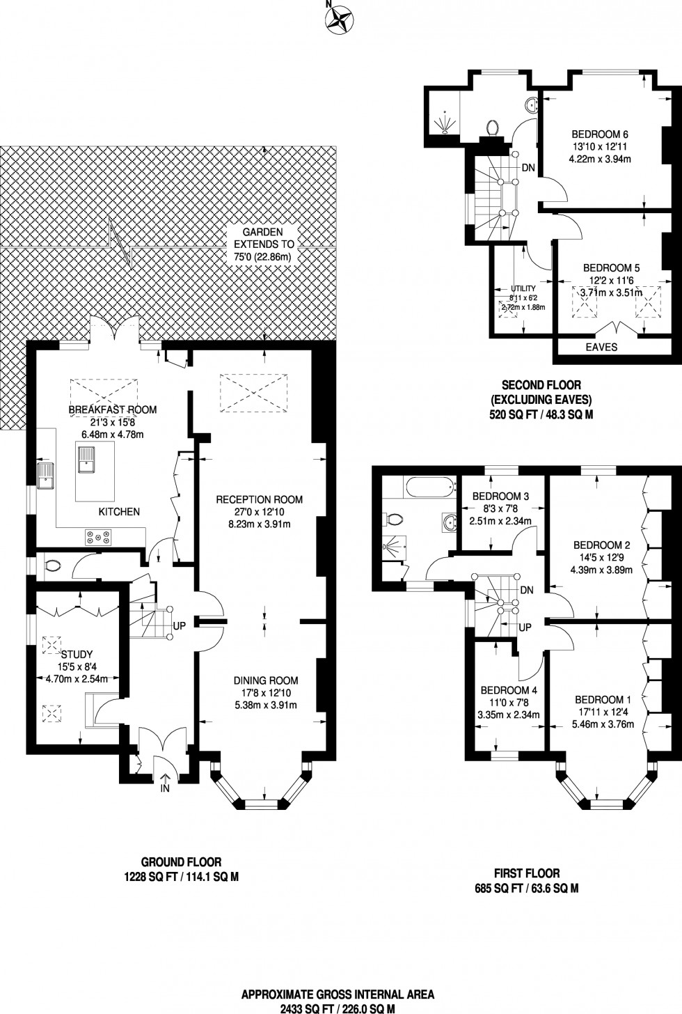 Floorplan for Dorchester Gardens, Hampstead Garden Suburb borders