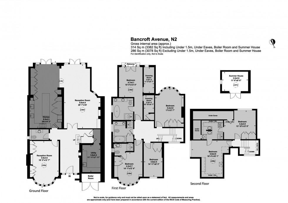 Floorplan for Bancroft Avenue, Hampstead Garden Suburb borders / East Finchley