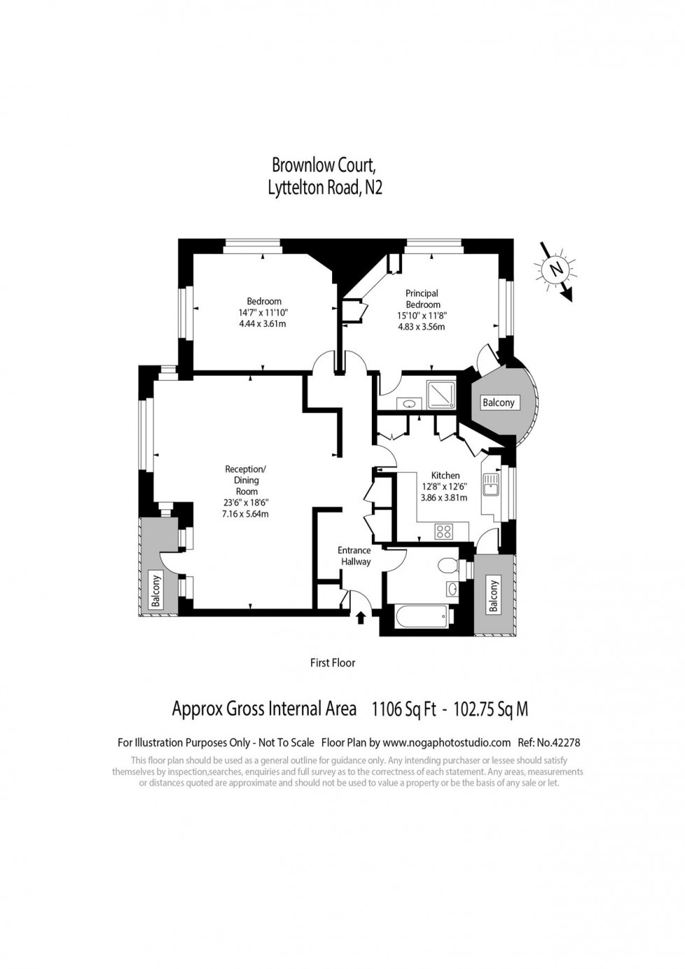 Floorplan for Brownlow Court, Hampstead Garden Suburb