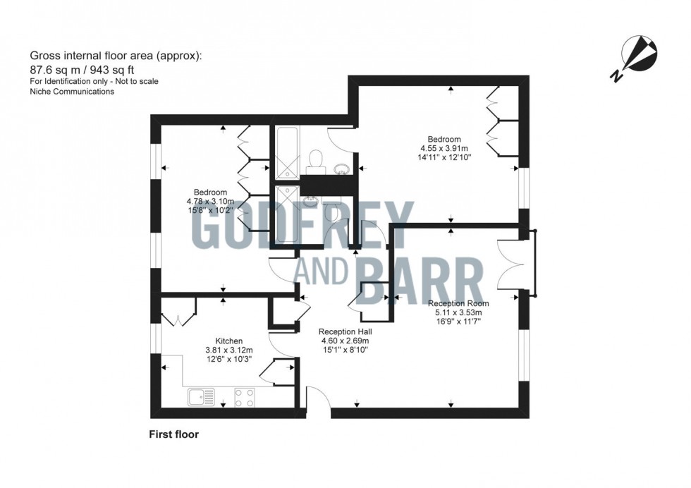 Floorplan for Heathview Court, Corringway, Hampstead Garden Suburb