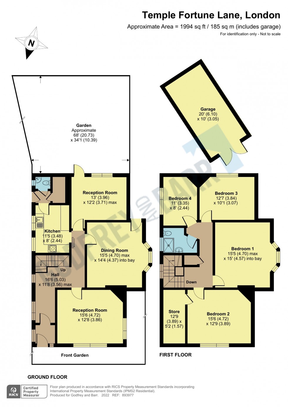 Floorplan for Temple Fortune Lane, Hampstead Garden Suburb