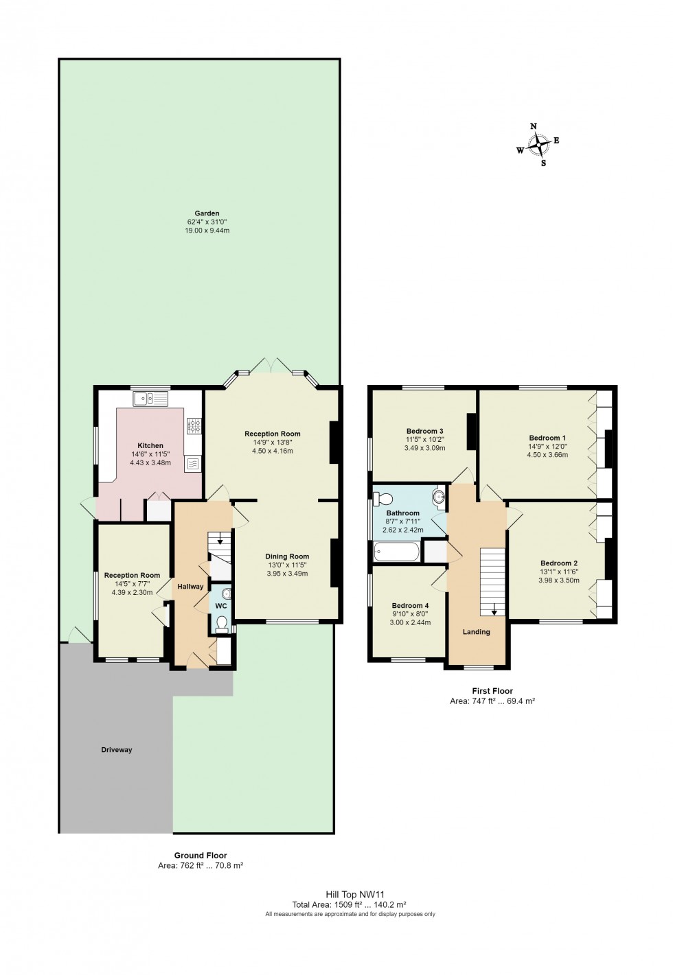 Floorplan for Hill Top, Hampstead Garden Suburb