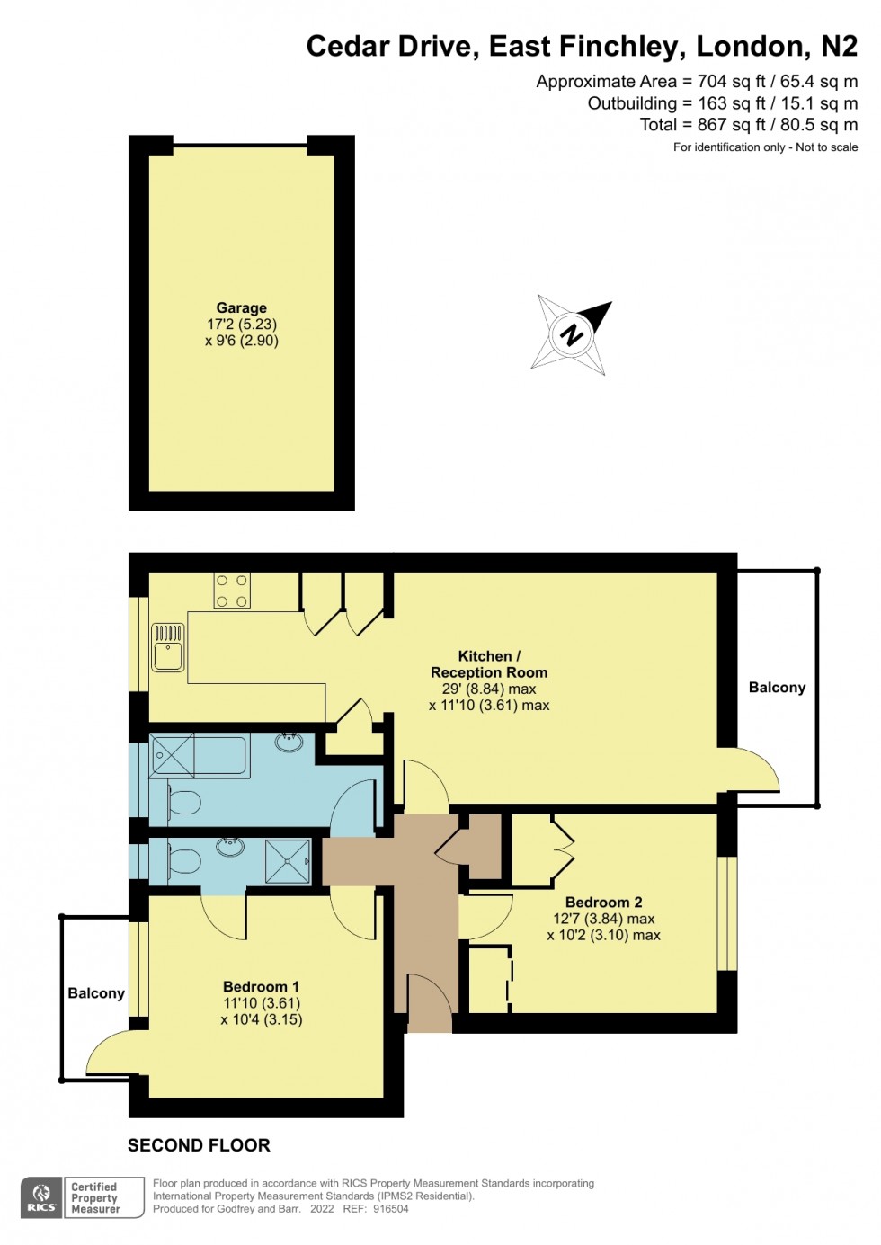 Floorplan for Cedar Drive, East Finchley / Hampstead Garden Suburb borders