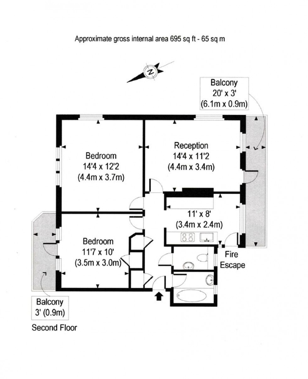 Floorplan for Monarch Court, Hampstead Garden Suburb