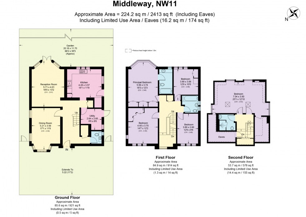 Floorplan for Middleway, Hampstead Garden Suburb