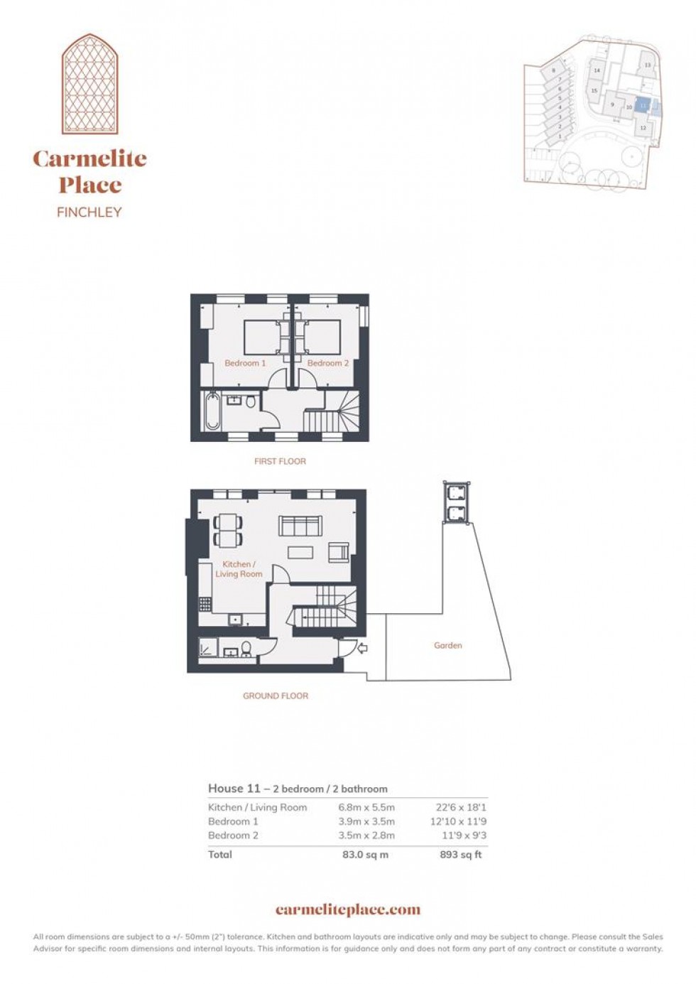 Floorplan for Carmelite Place, East Finchley, Hampstead Garden Suburb borders