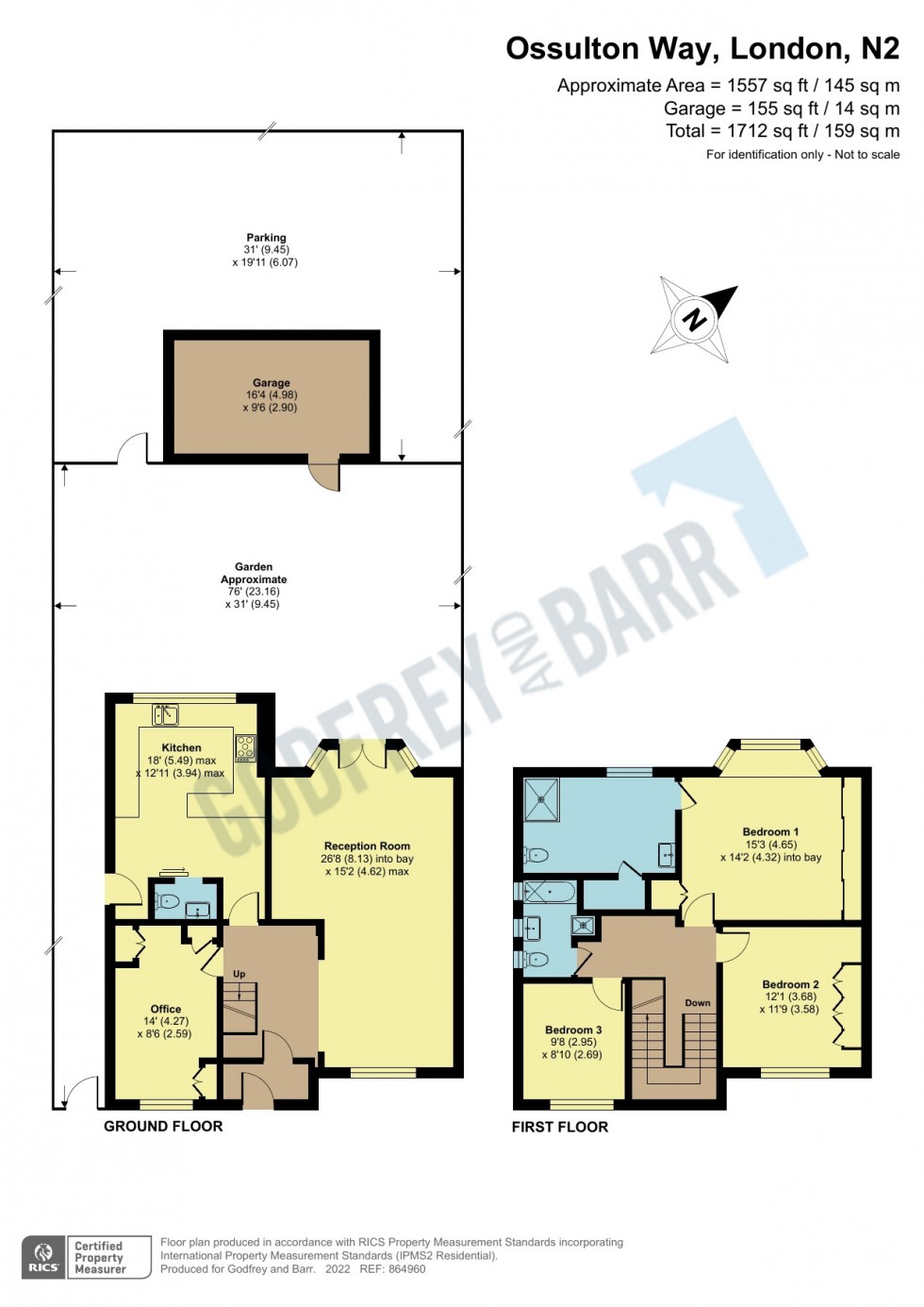 Floorplan for Ossulton Way, Hampstead Garden Suburb