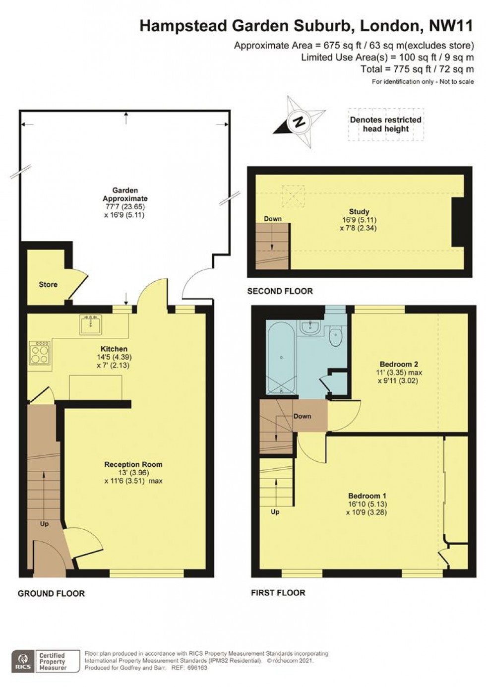 Floorplan for Westholm, Hampstead Garden Suburb