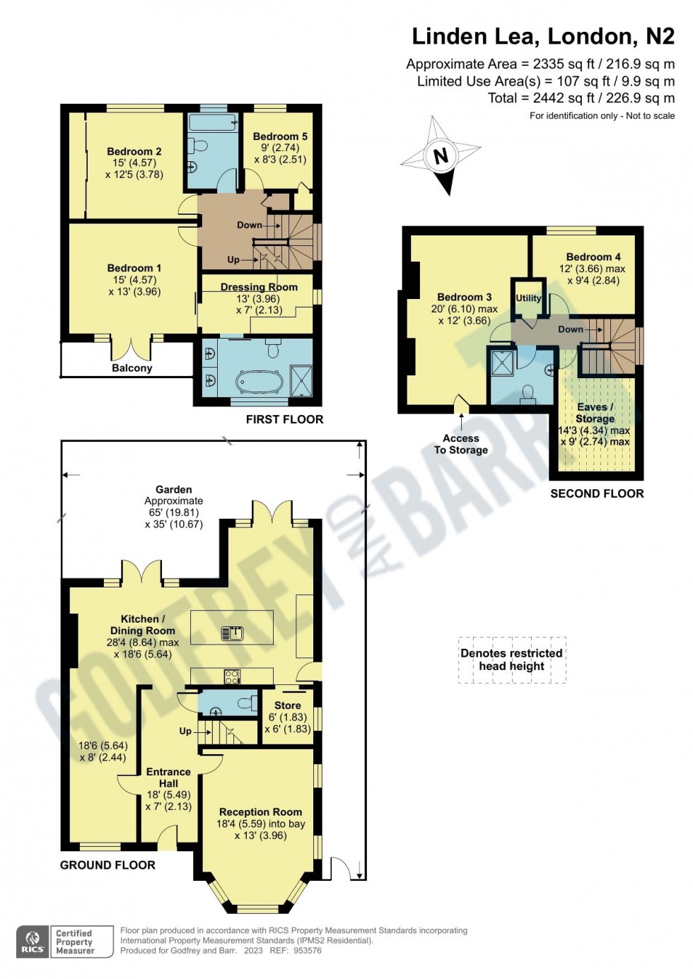 Floorplan for Linden Lea, Hampstead Garden Suburb