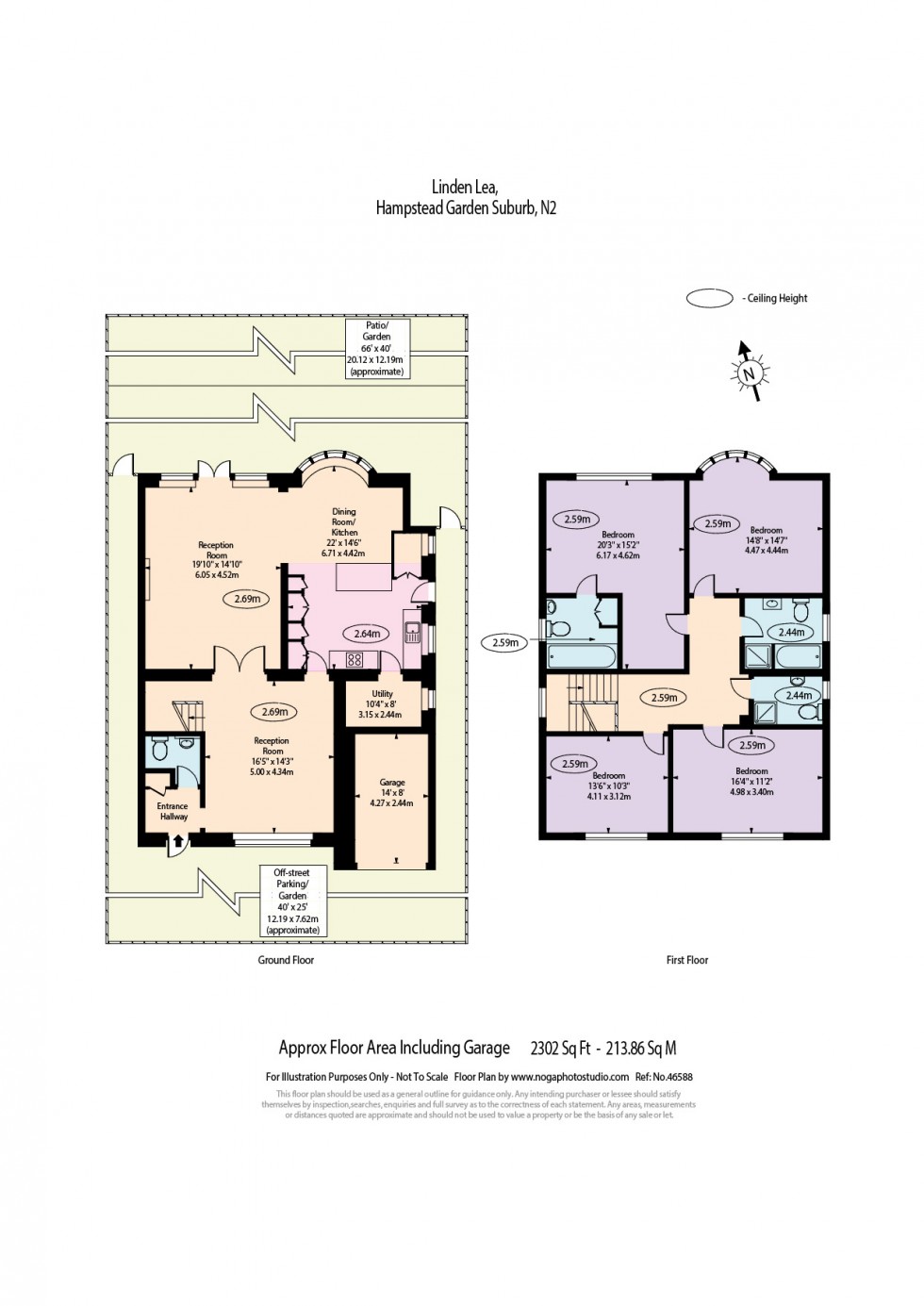 Floorplan for Linden Lea, Hampstead Garden Suburb