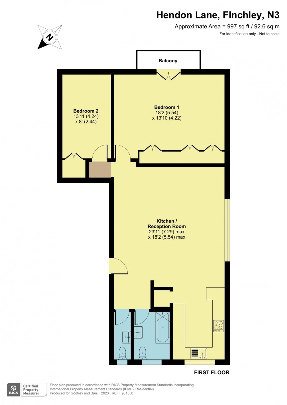 Floorplan for Hendon Lane, Finchley