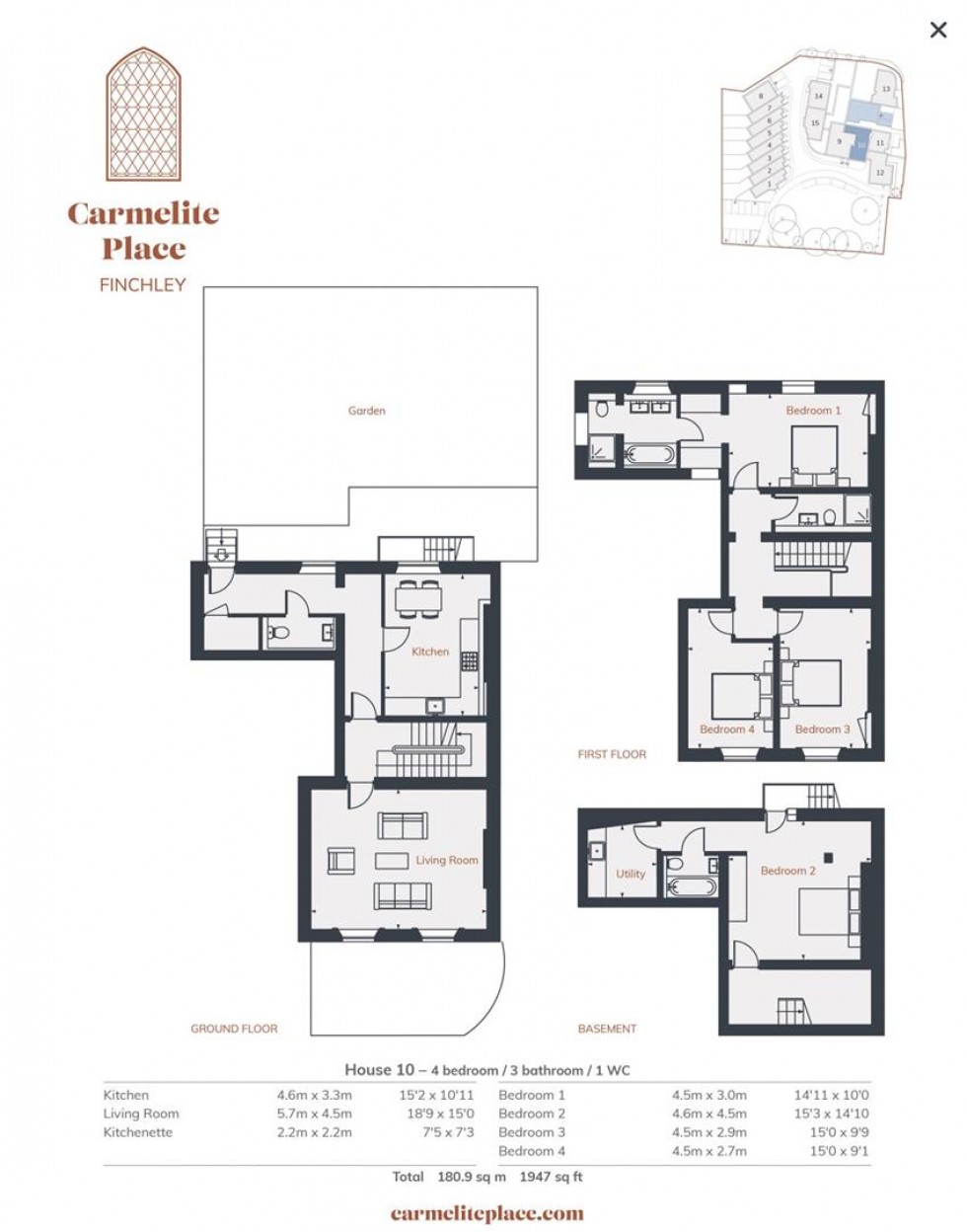 Floorplan for East End Road, East Finchley, Hampstead Garden Suburb borders