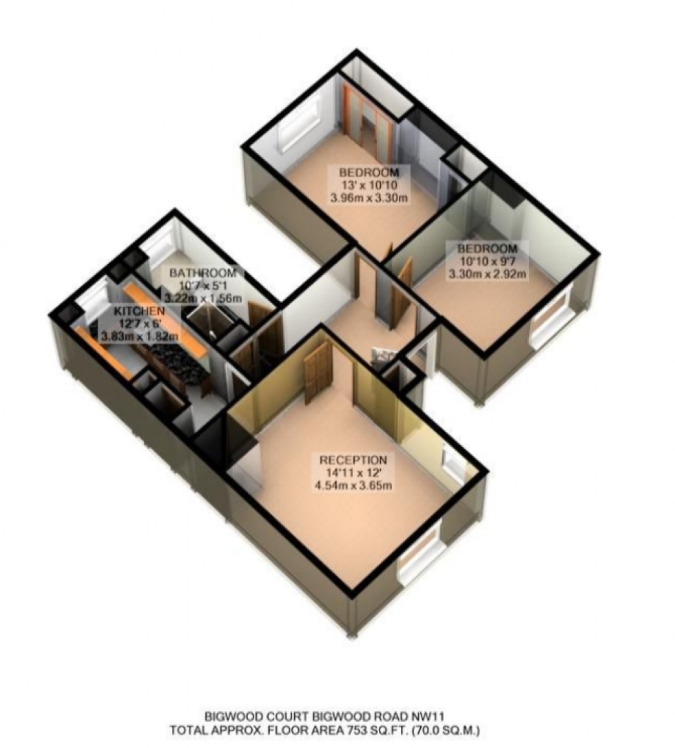 Floorplan for Bigwood Court, Hampstead Garden Suburb