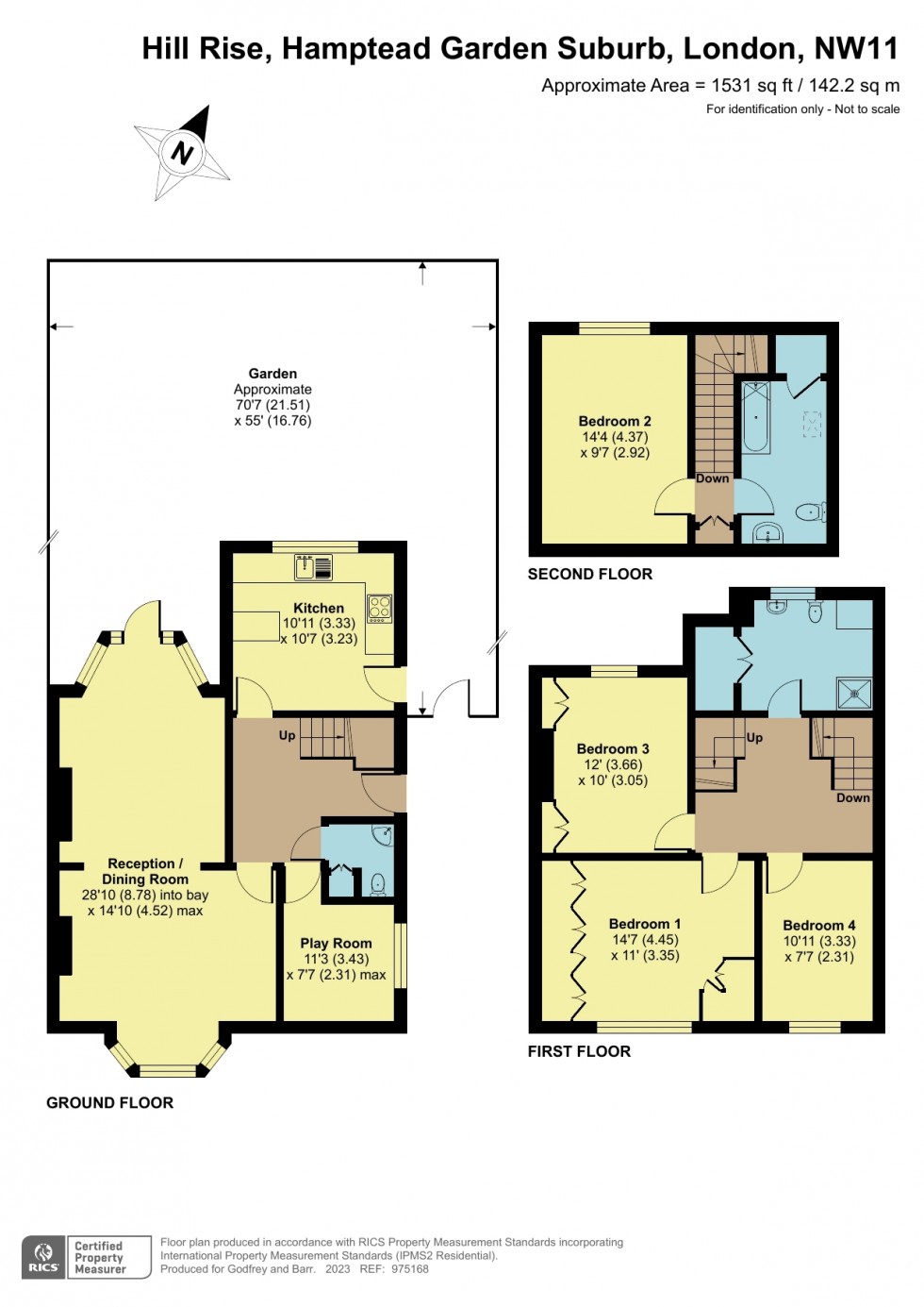 Floorplan for Hill Rise, Hampstead Garden Suburb