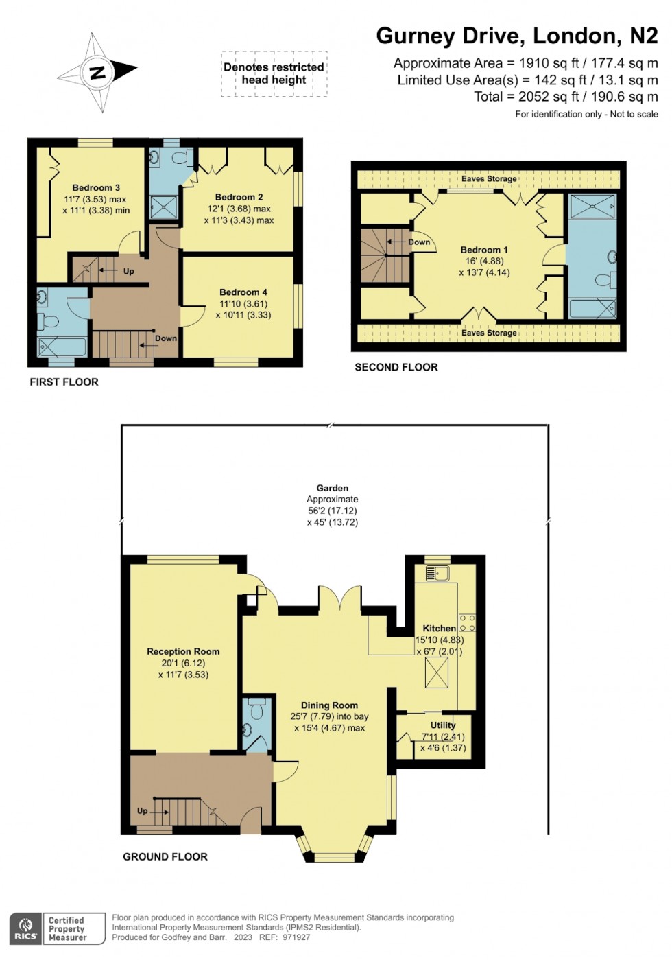 Floorplan for Gurney Drive, Hampstead Garden Suburb