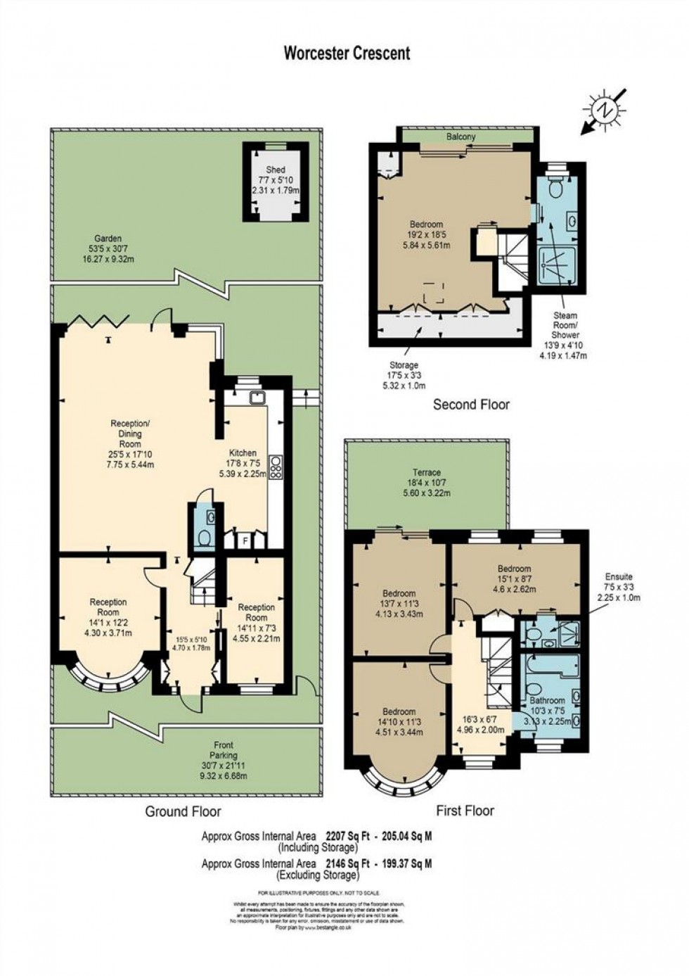 Floorplan for Worcester Crescent, Mill Hill