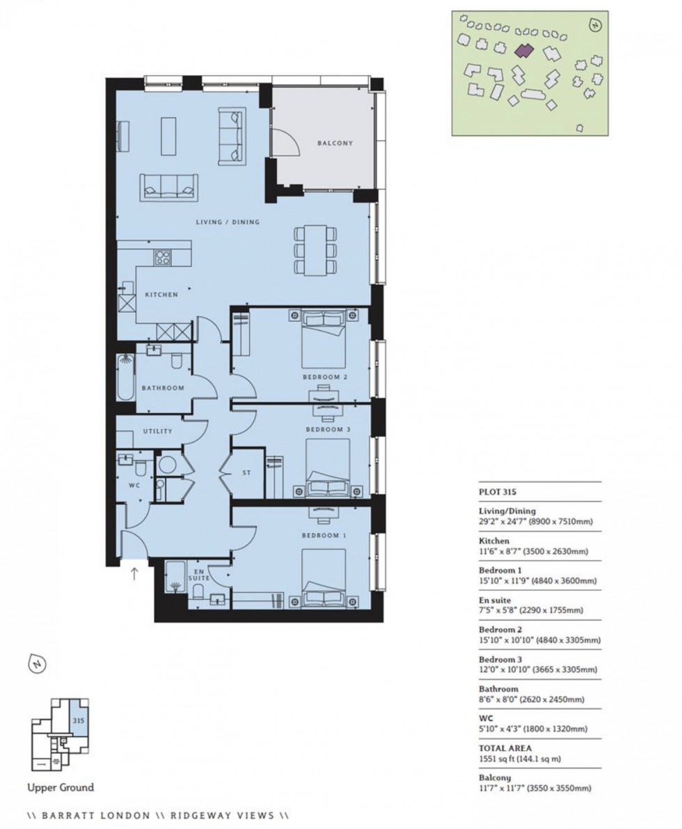 Floorplan for Medawar Drive, Ridgeway Views, Mill Hill