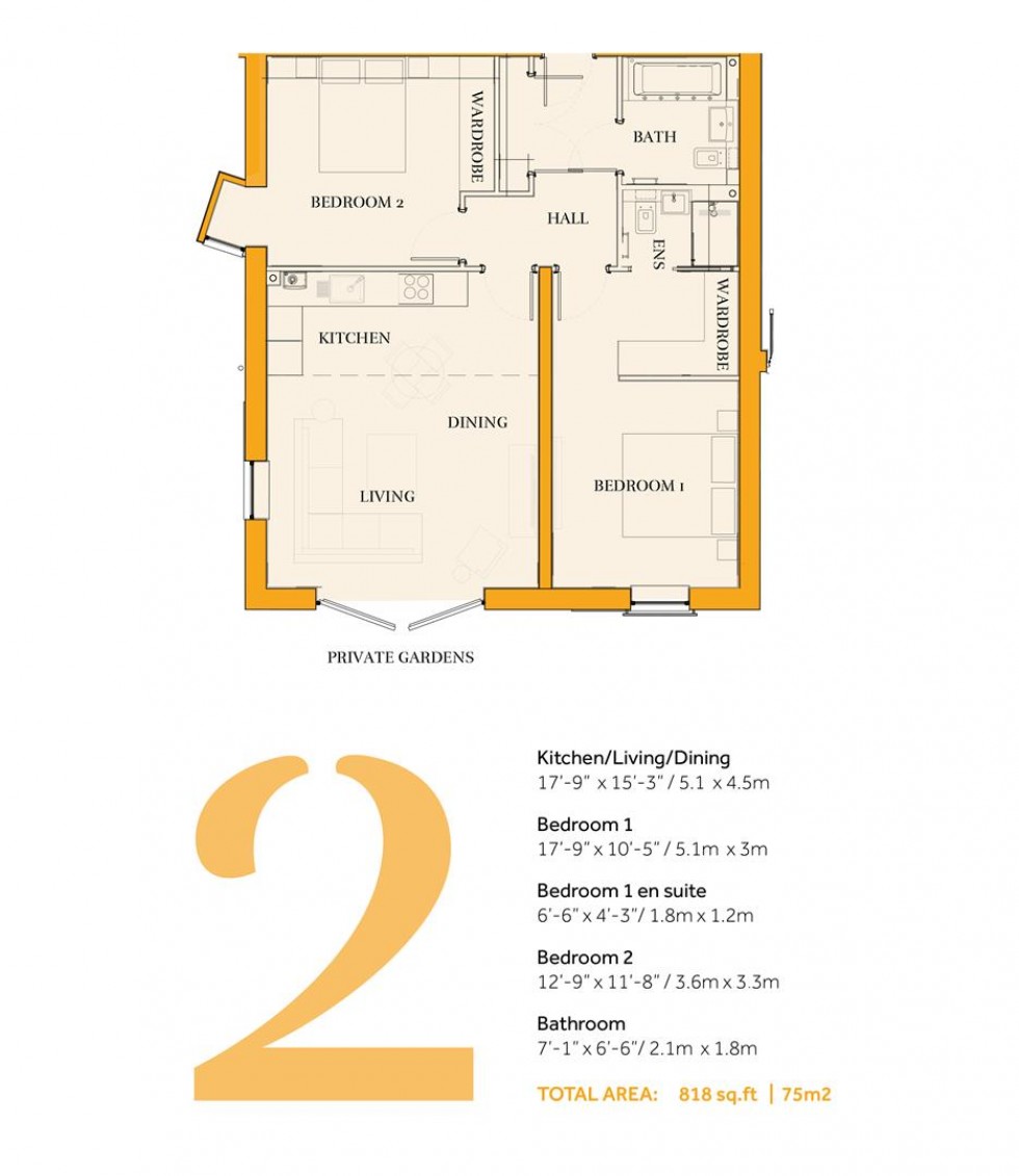 Floorplan for Sarason Apartments, Mill Hill