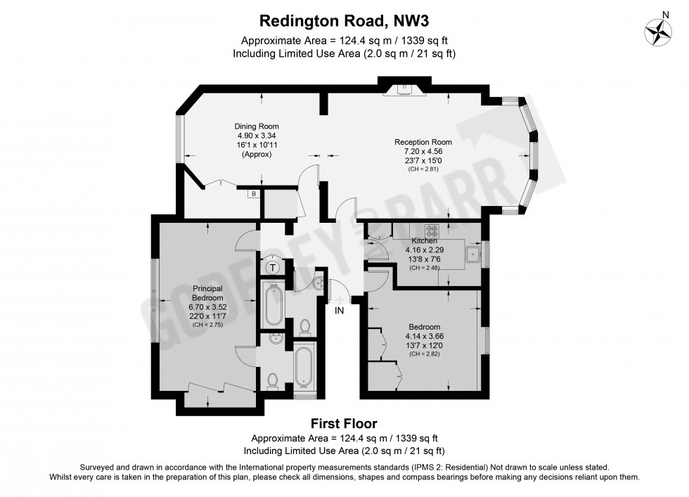 Floorplan for Redington Road, Hampstead