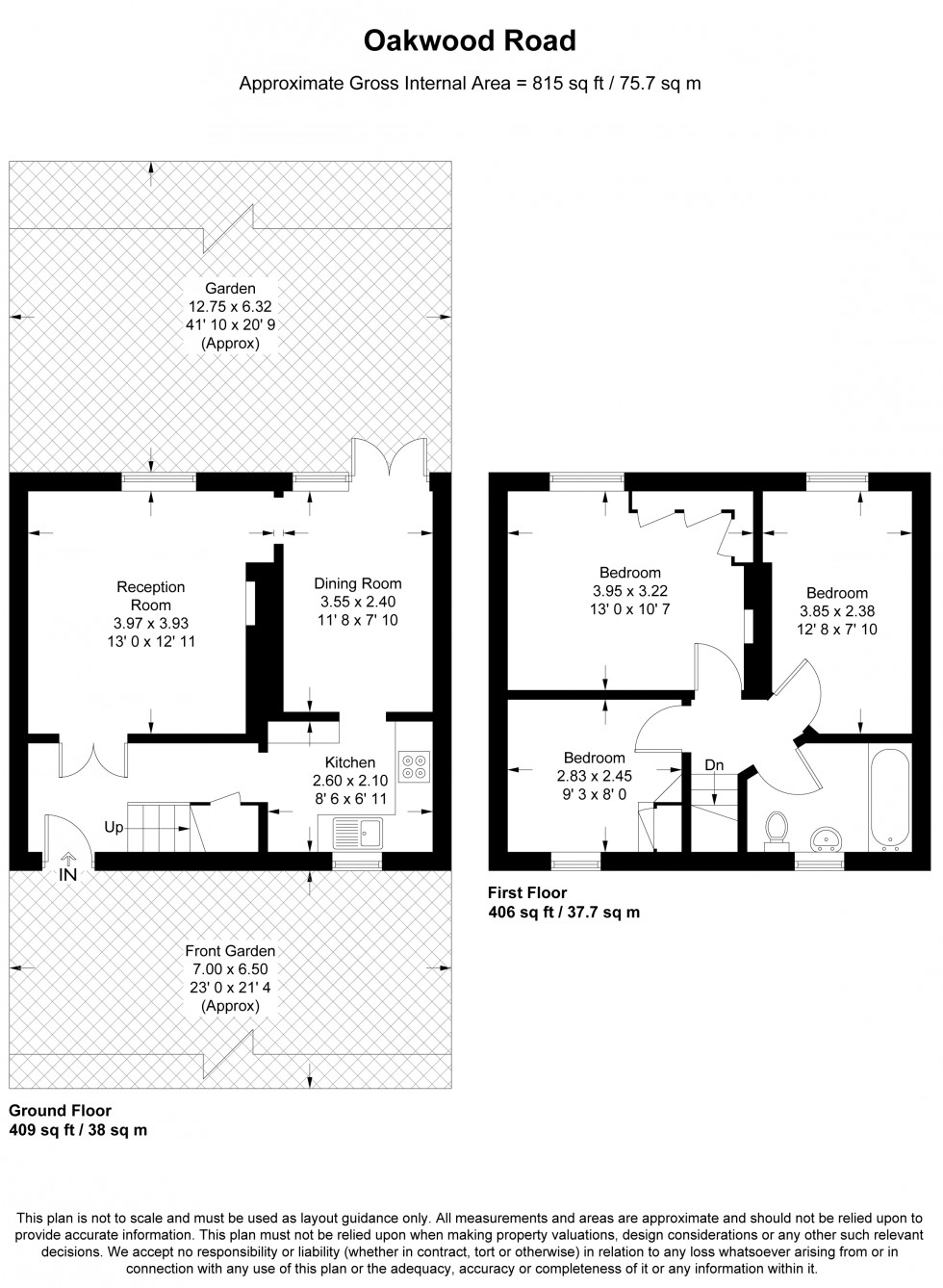 Floorplan for Oakwood Road, Hampstead Garden Suburb