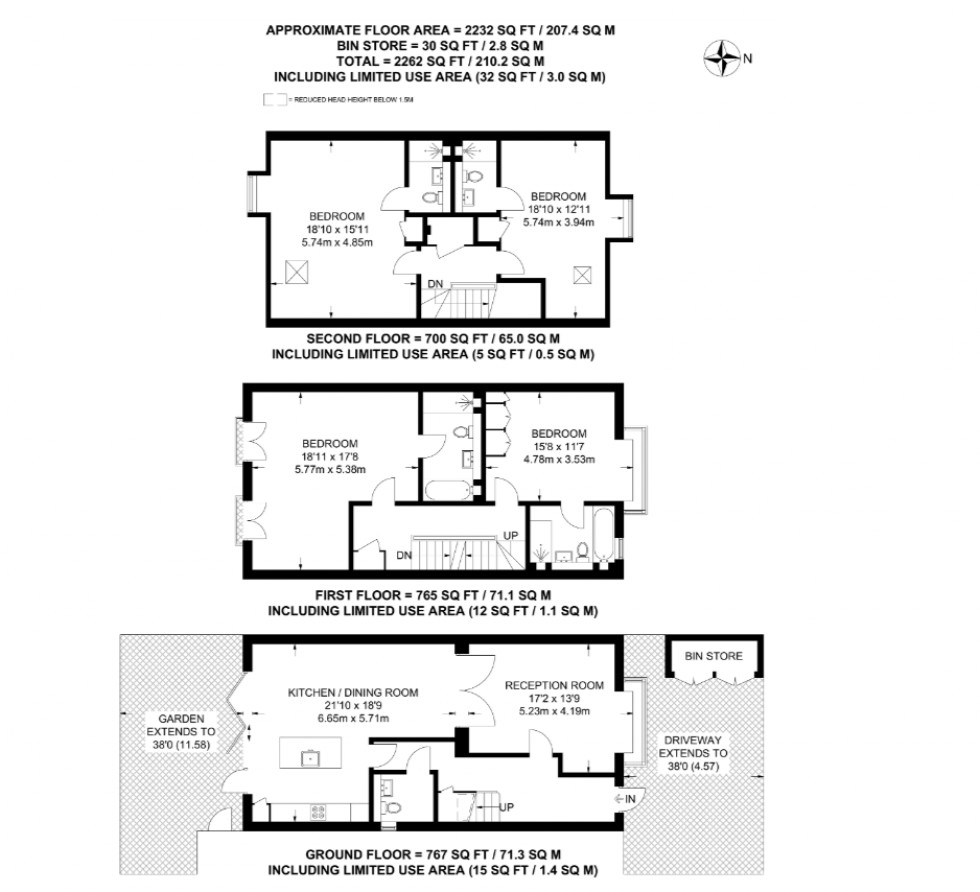 Floorplan for Portsdown Avenue, Temple Fortune