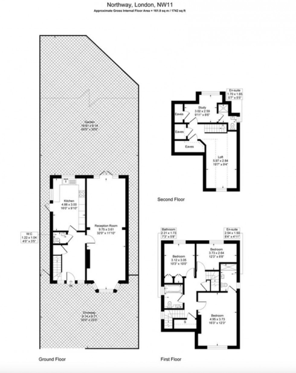 Floorplan for Northway, Hampstead Garden Suburb