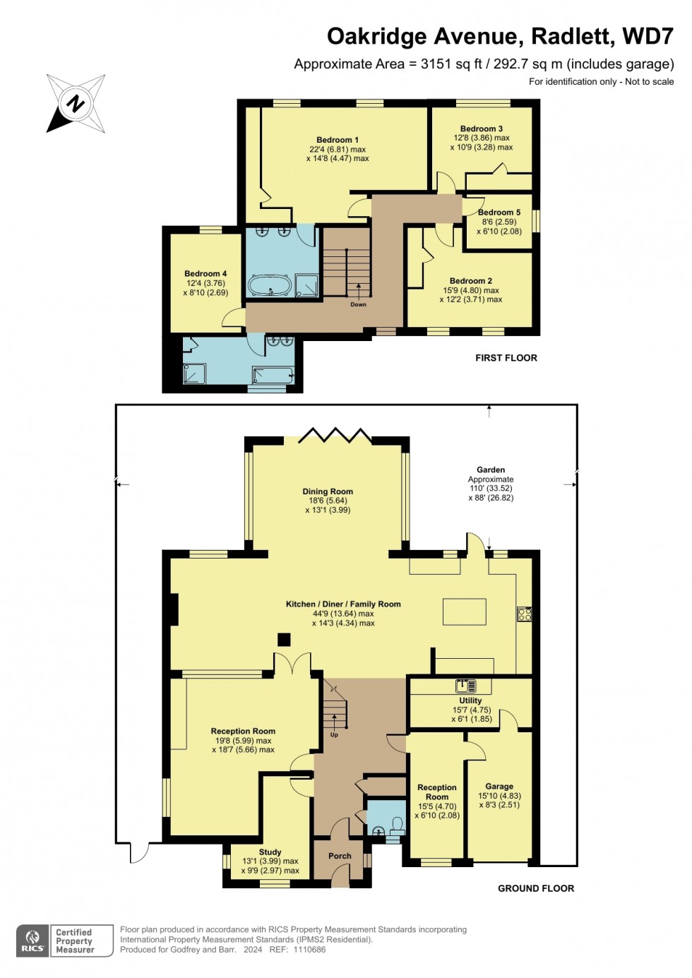 Floorplan for Oakridge Avenue, Radlett