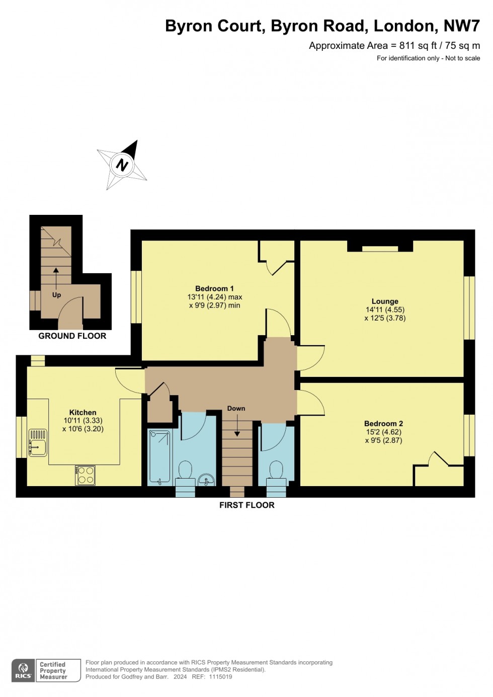 Floorplan for Byron Court, Byron Road, Mill Hill