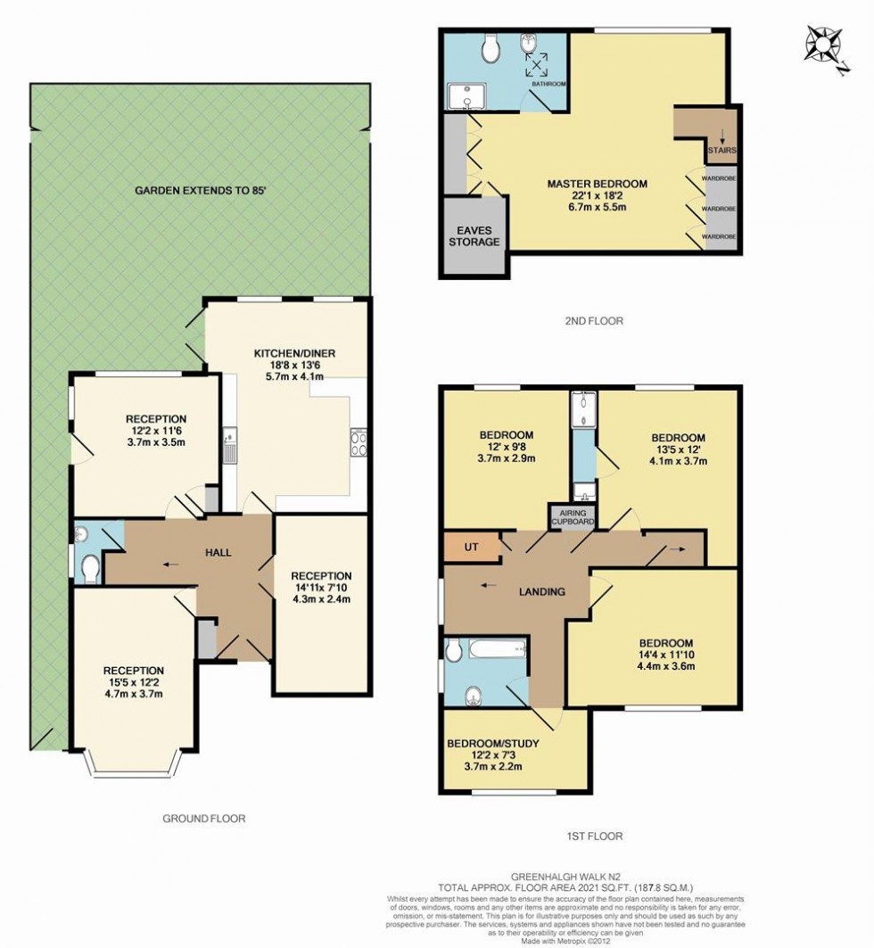 Floorplan for Greenhalgh Walk, Hampstead Garden Suburb
