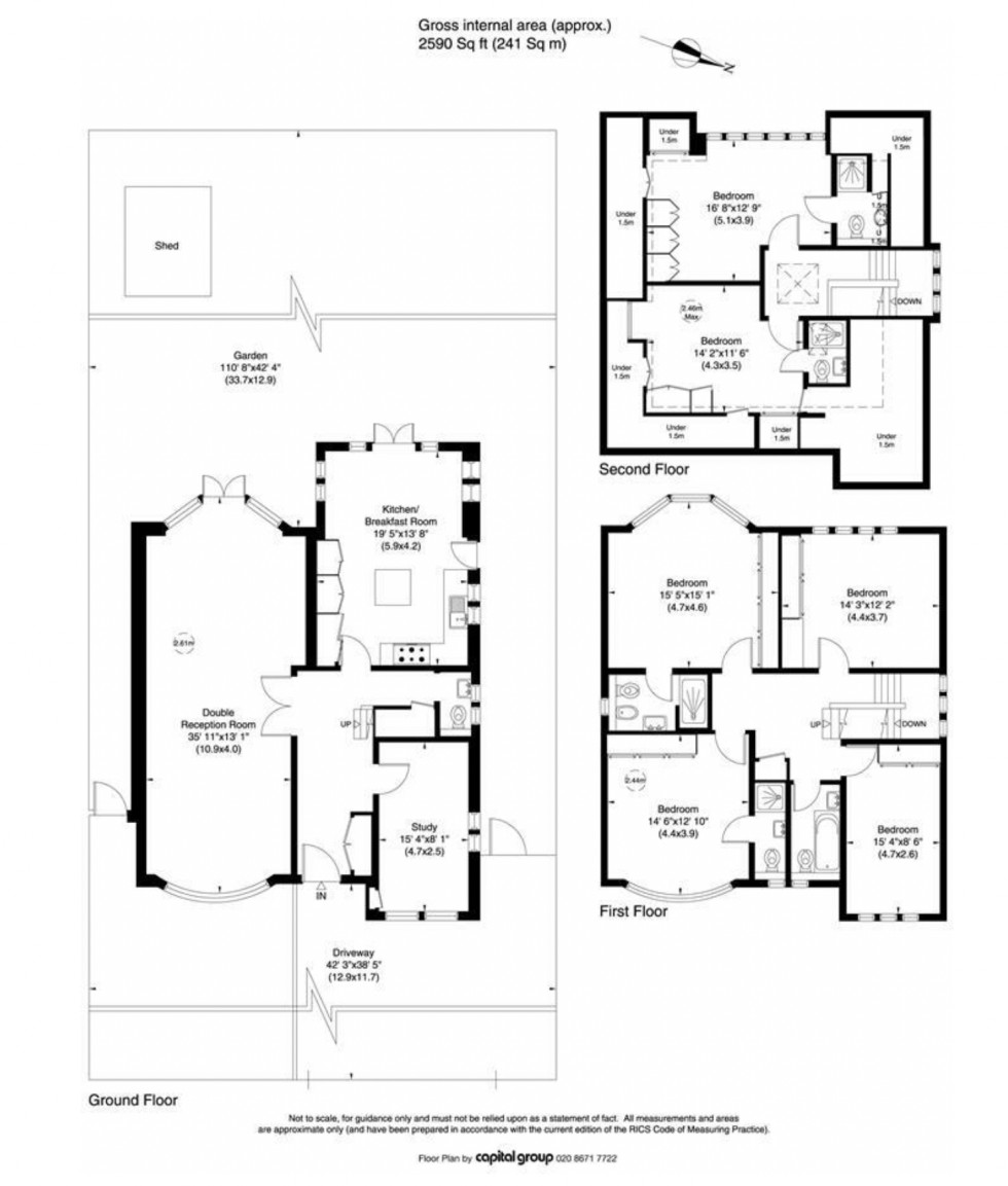 Floorplan for Kingsley Way, Hampstead Garden Suburb