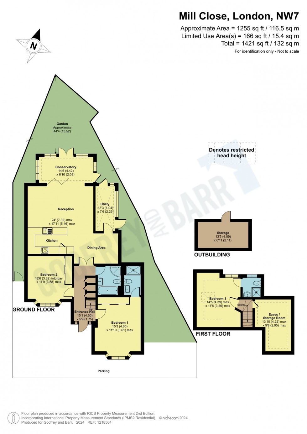 Floorplan for Mill Close, Mill Hill East/ Hendon
