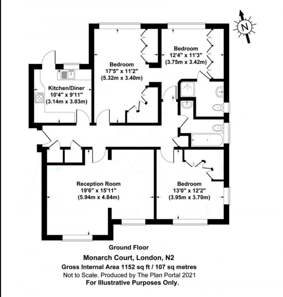 Floorplan for Lyttelton Road, Hampstead Garden Suburb