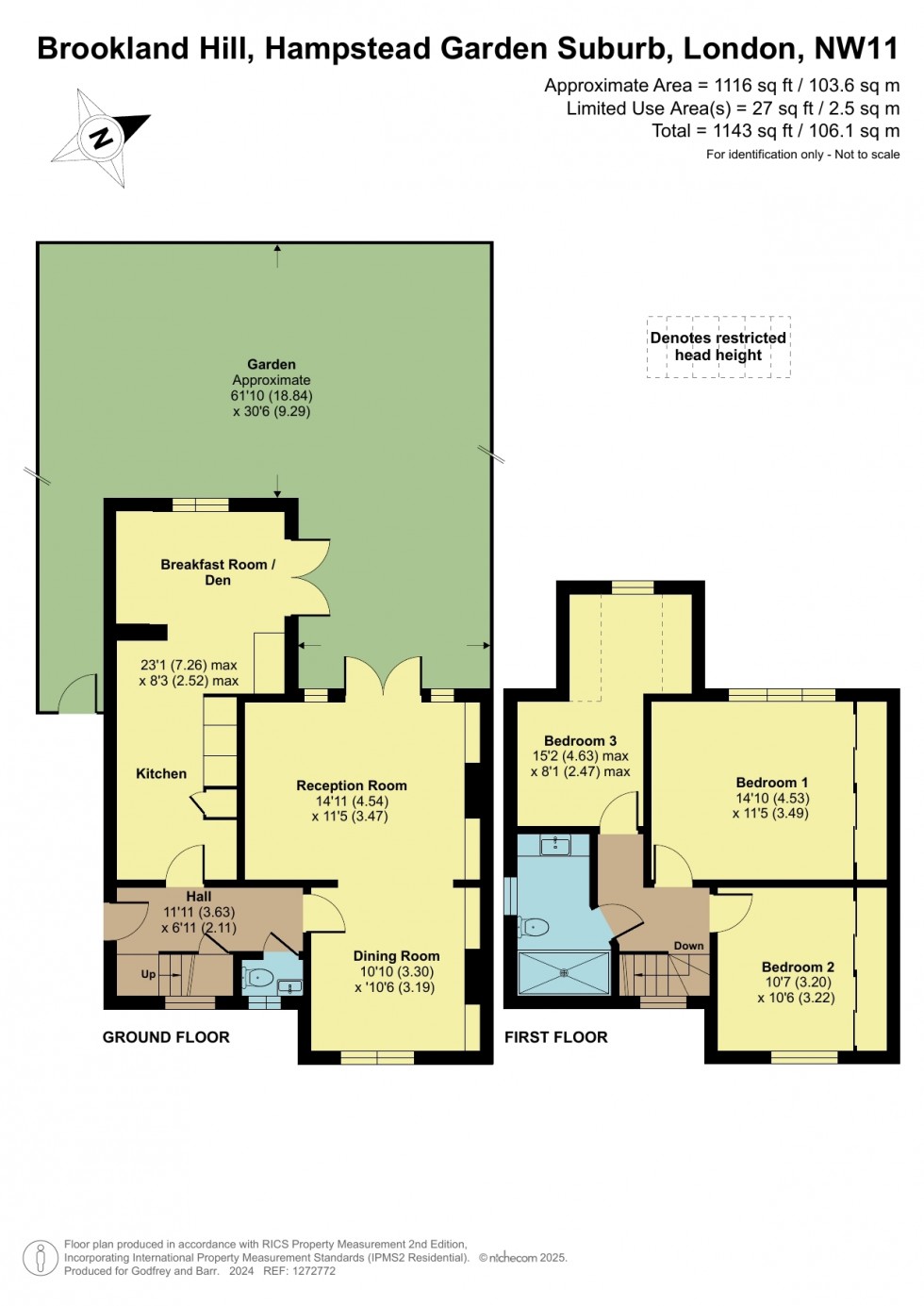 Floorplan for Brookland Hill, Hampstead Garden Suburb