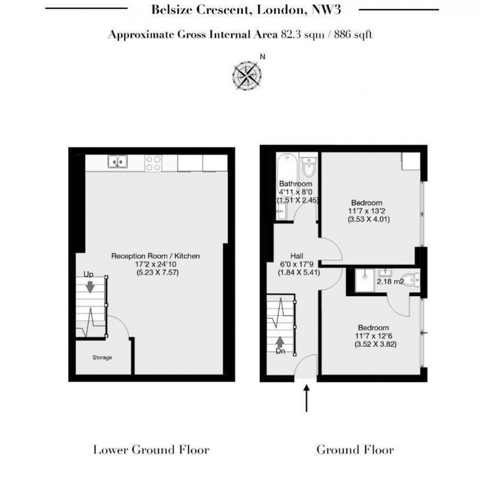 Floorplan for Belsize Crescent, Belsize Park