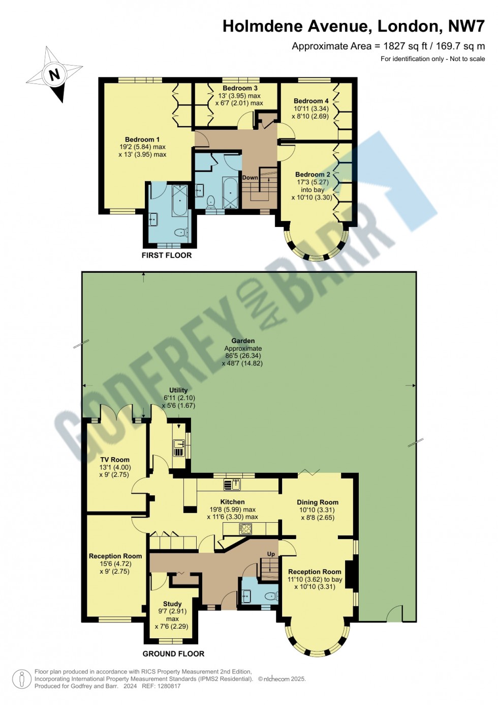 Floorplan for Holmdene Avenue, Mill Hill
