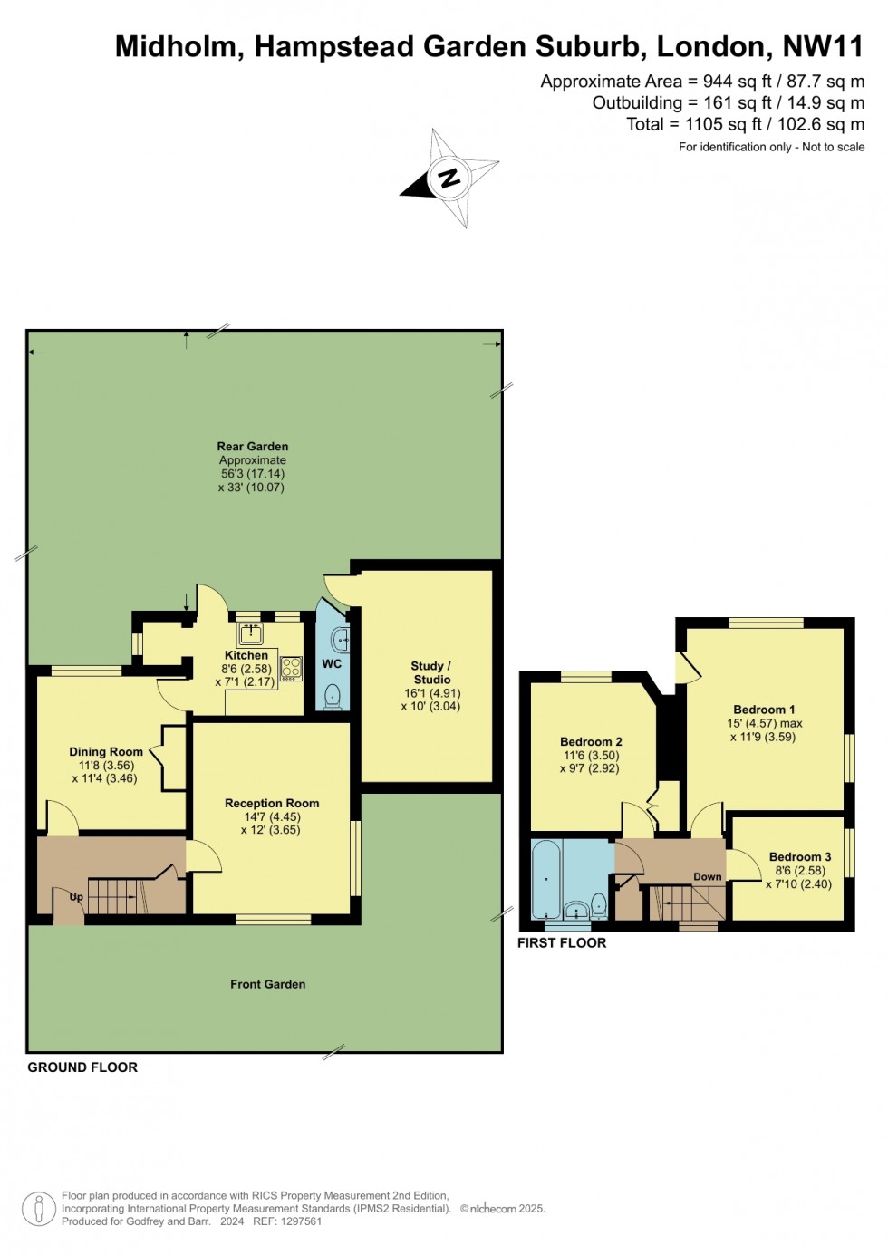 Floorplan for Midholm, Hampstead Garden Suburb