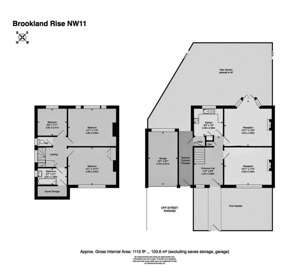 Floorplan for Brookland Rise, Hampstead Garden Suburb