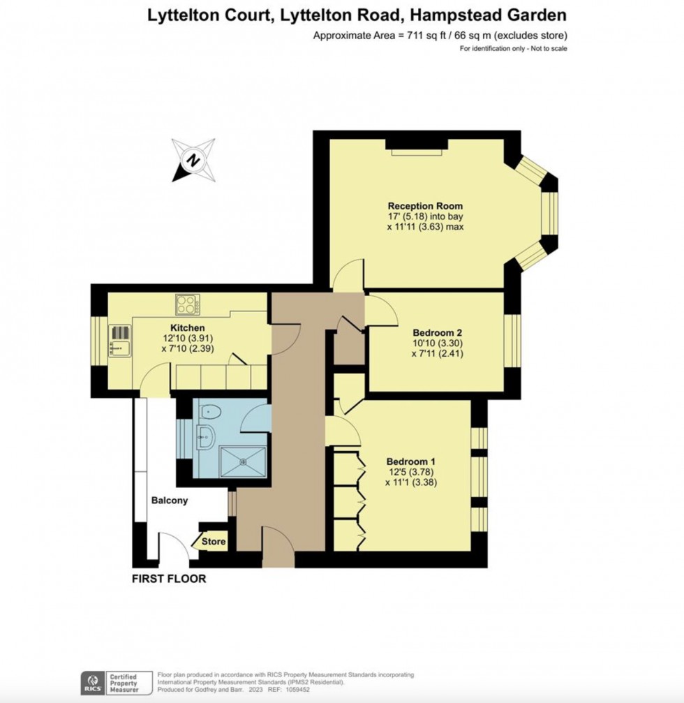 Floorplan for Lyttelton Road, Hampstead Garden Suburb
