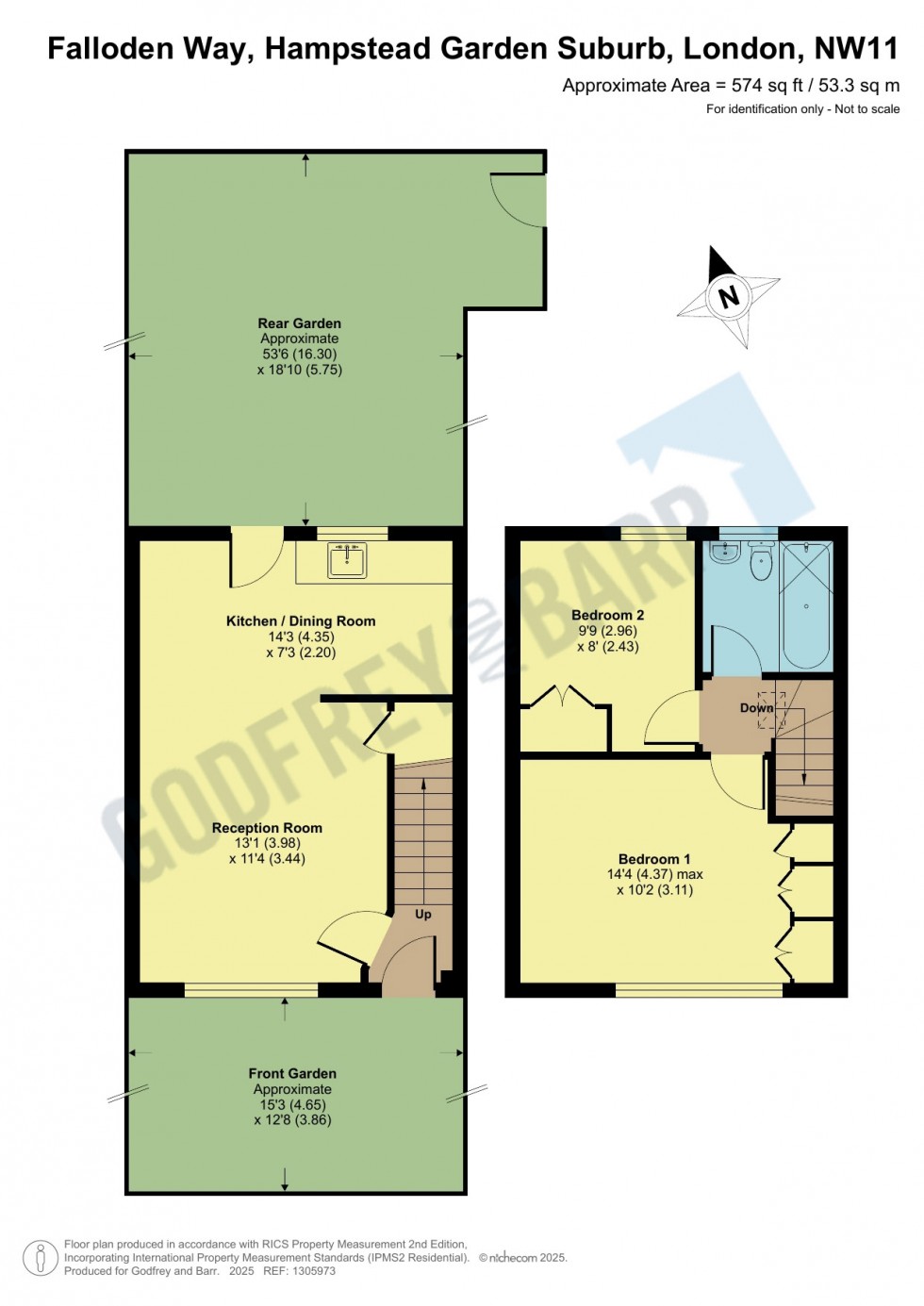Floorplan for Falloden Way, Hampstead Garden Suburb