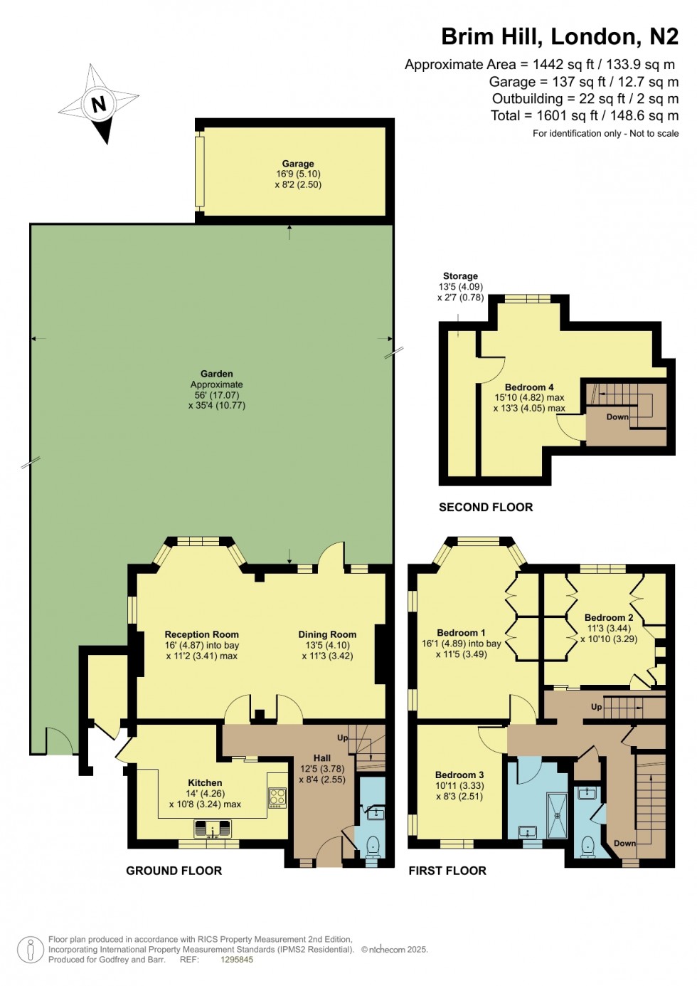 Floorplan for Brim Hill, Hampstead Garden Suburb