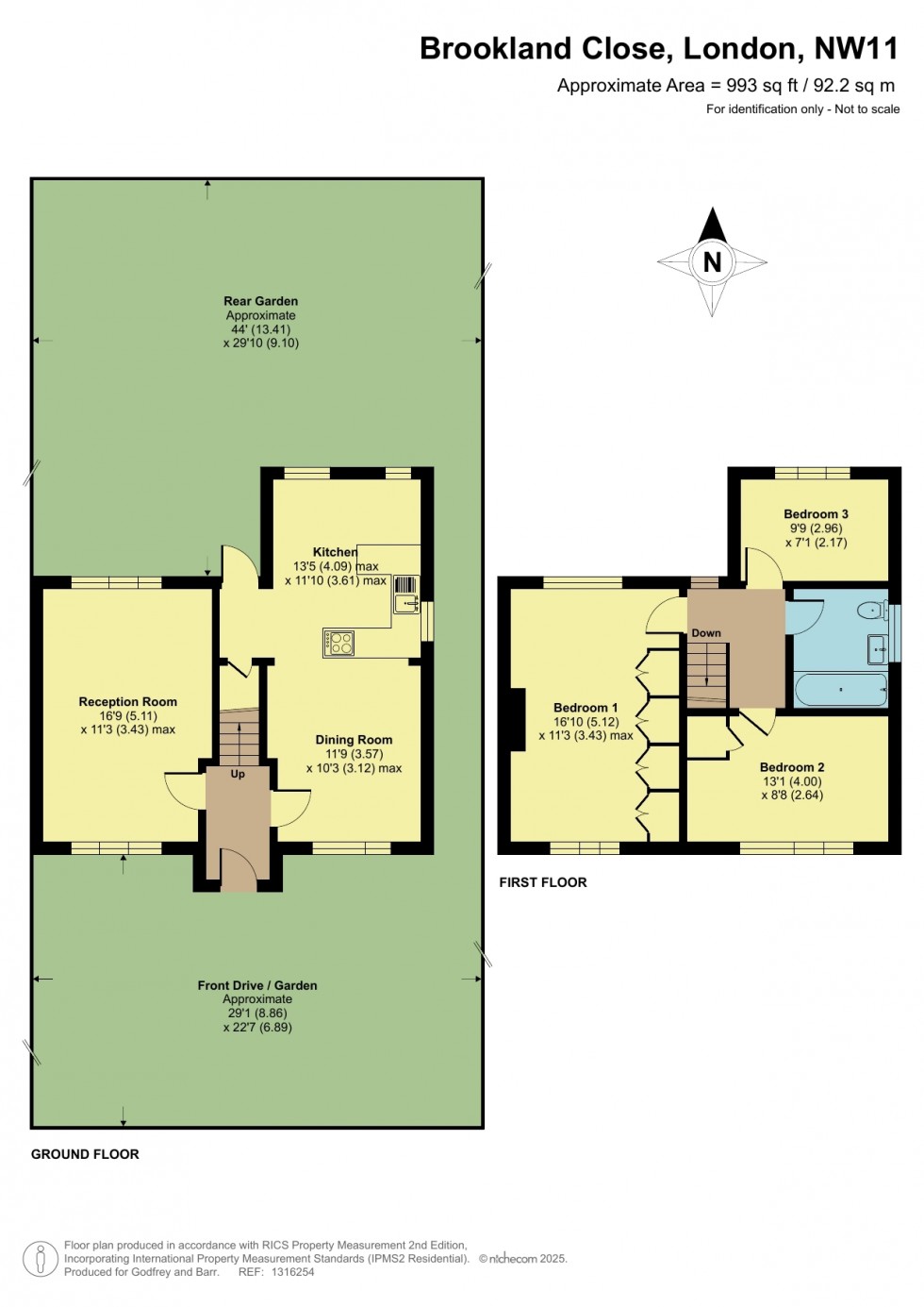 Floorplan for Brookland Close, Hampstead Garden Suburb