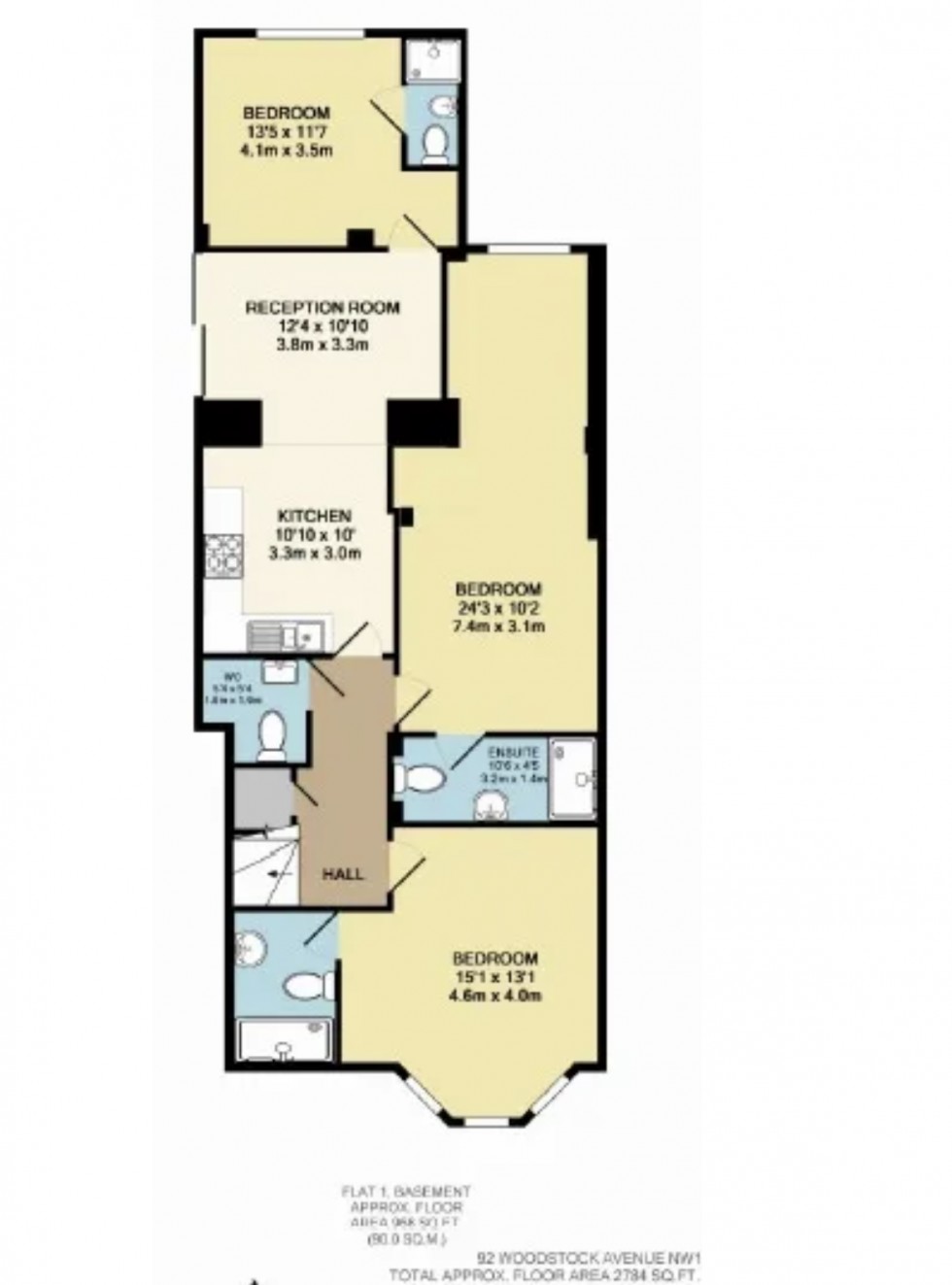 Floorplan for Woodstock Avenue, Golders Green